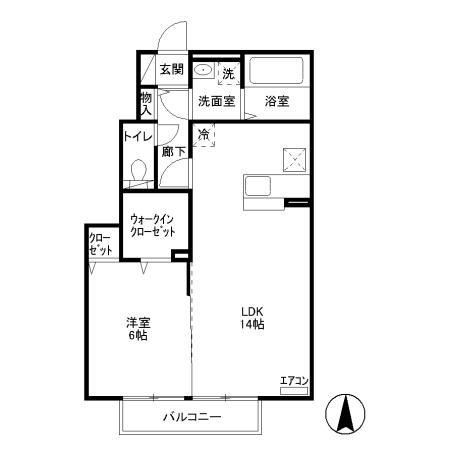 サンフォレスト(1LDK/1階)の間取り写真