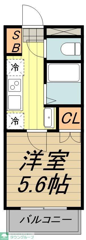 ゼルコバハイツ(1K/2階)の間取り写真
