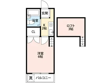 アルシャイン岡崎II(1K/1階)の間取り写真