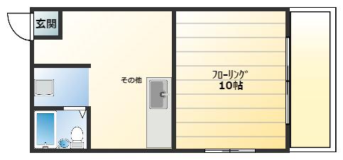 C HOUSE(1K/3階)の間取り写真