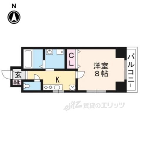 ハウスオウミ長等マンション(1K/4階)の間取り写真