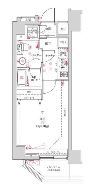 スパシエグランス練馬武蔵関(1K/4階)の間取り写真