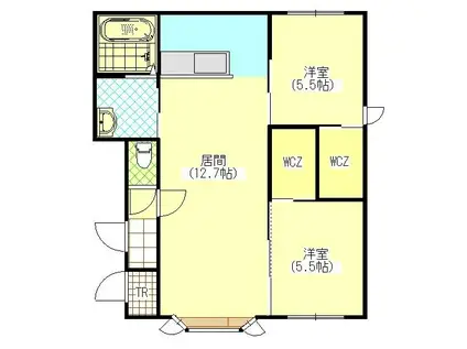 ロイヤルヒルズ(2LDK/2階)の間取り写真