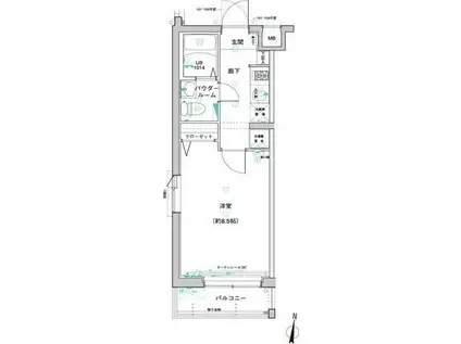 THE GRANDE REGALO春日町(1K/5階)の間取り写真