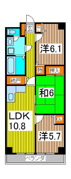 ルクソル浦和(3LDK/5階)の間取り写真