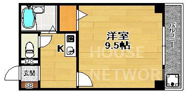 メゾン中町(1K/3階)の間取り写真