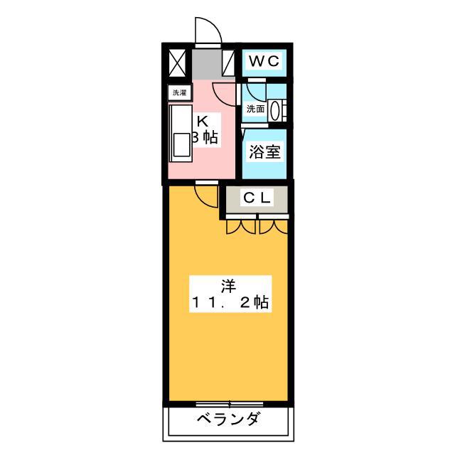 プランドール(1K/1階)の間取り写真