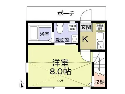 ライラックヴィラ(1K/2階)の間取り写真