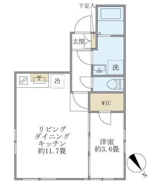 プラティーク清澄庭園(1LDK/4階)の間取り写真