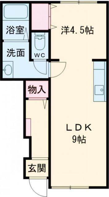 CHOUETTE豊岡I(1DK/1階)の間取り写真
