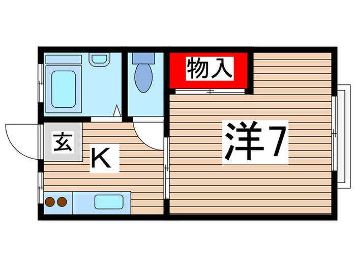 サンハイツ1(1K/1階)の間取り写真