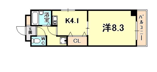 AUBE918(1K/3階)の間取り写真
