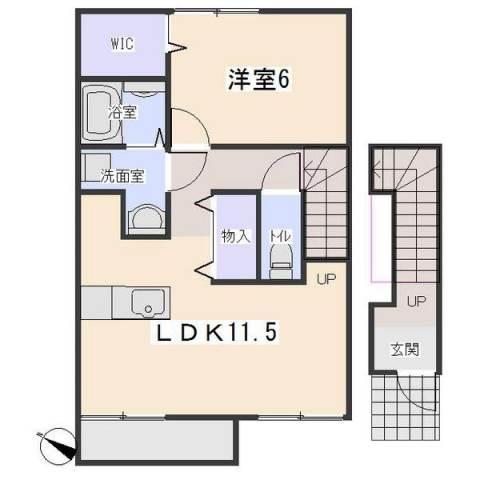 ドリーム向山(1LDK/2階)の間取り写真