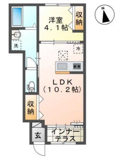 船橋市夏見台1丁目アパート(1LDK/1階)の間取り写真