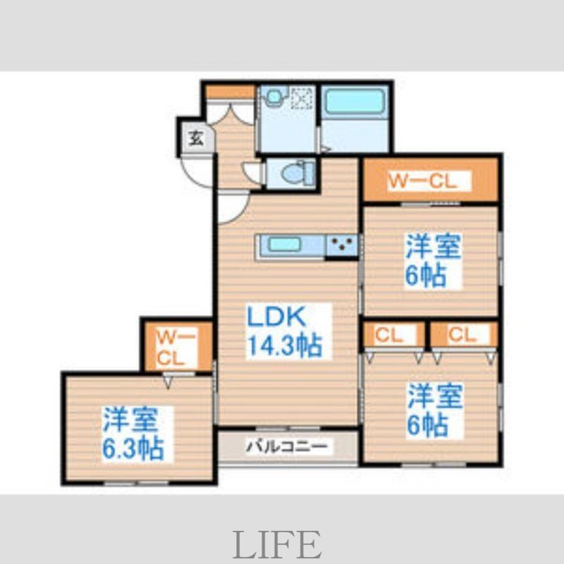 LIBERTY福住(3LDK/4階)の間取り写真
