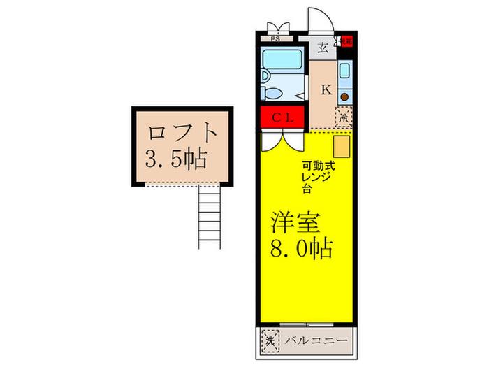 プラザワイズ(1K/3階)の間取り写真