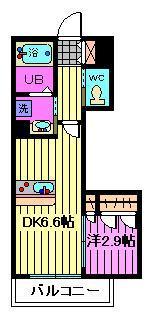クレア美園(1DK/3階)の間取り写真