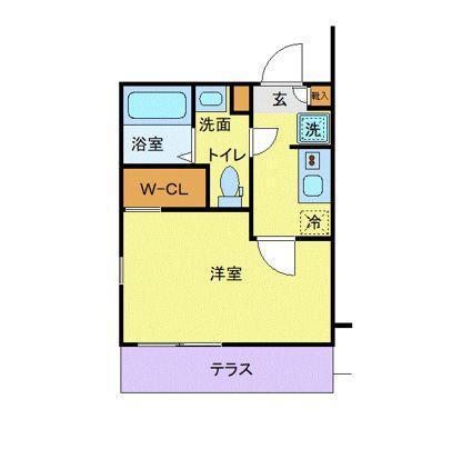 ラフィーナー松戸(1K/2階)の間取り写真