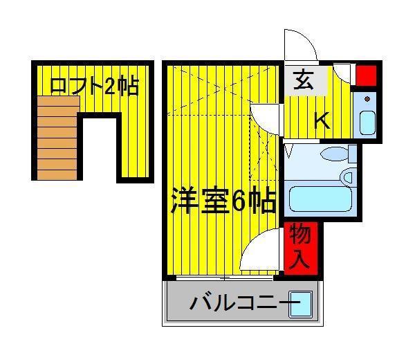 COURT豊四季(1K/2階)の間取り写真