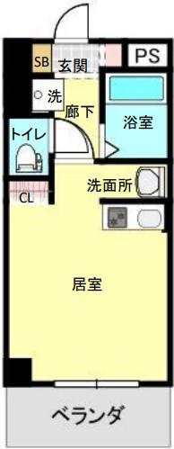 JLBグランエクリュ目黒(ワンルーム/2階)の間取り写真