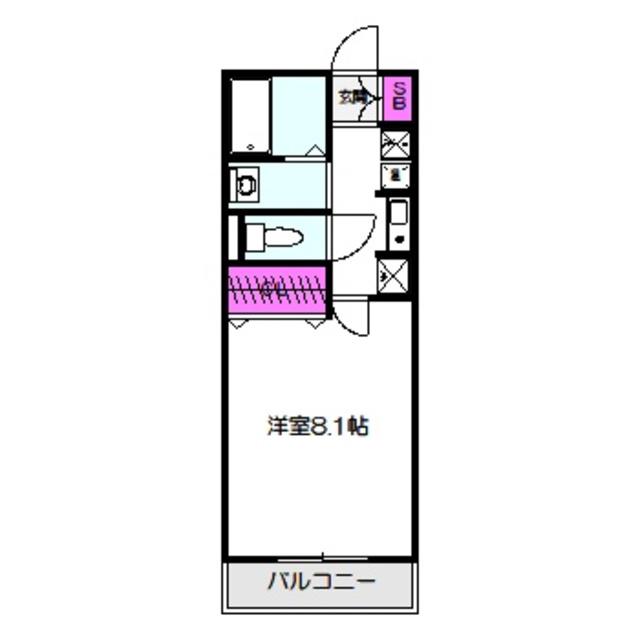 ピュアライズ諏訪(1K/2階)の間取り写真