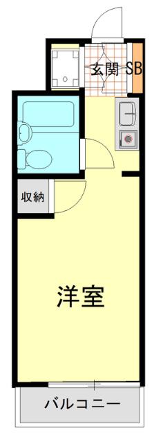 サンホワイト磯子(ワンルーム/3階)の間取り写真