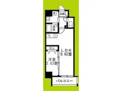 リアライズ堺宿院(1LDK/12階)の間取り写真