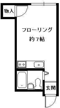 菅野ハイツ(ワンルーム/1階)の間取り写真