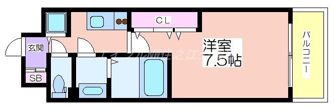 LUXE我孫子(1K/13階)の間取り写真