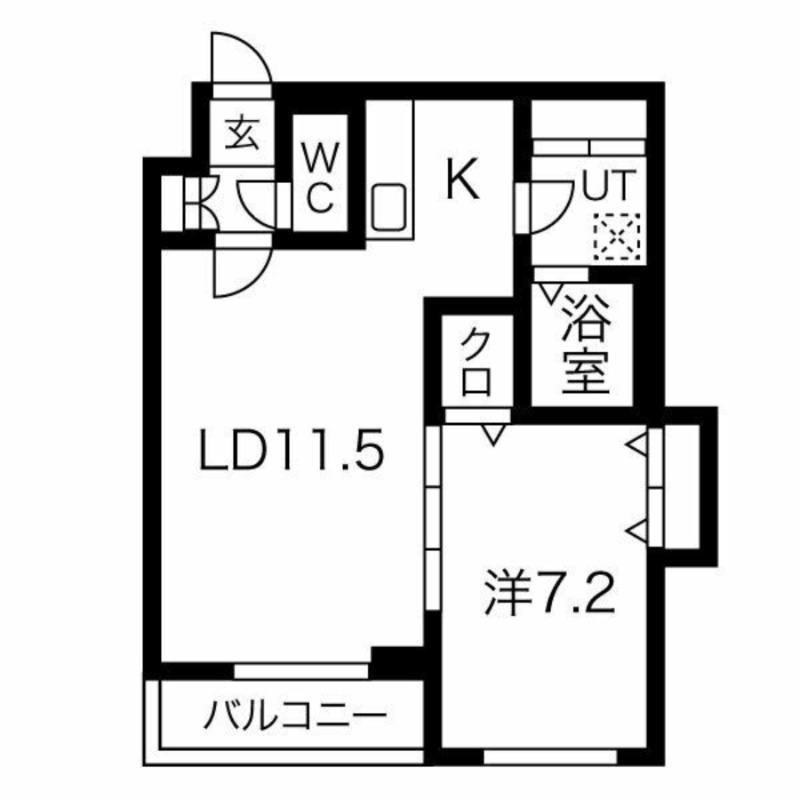 クラリス菊水V(1LDK/4階)の間取り写真