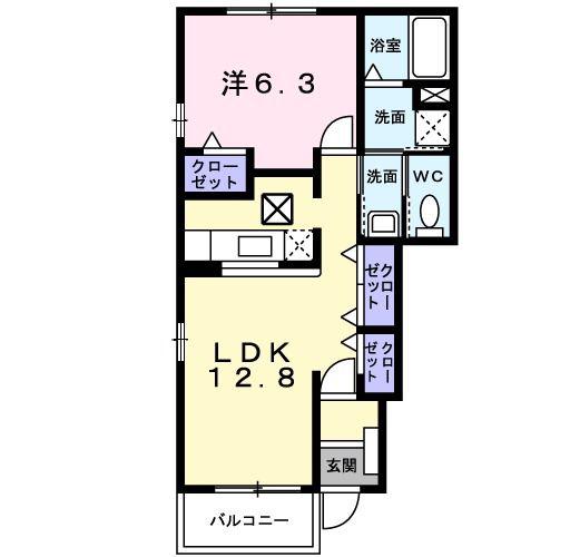 サンライト若松II(1LDK/1階)の間取り写真