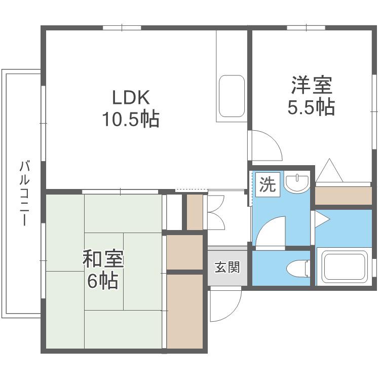 ラフォーレ原田N(2LDK/2階)の間取り写真