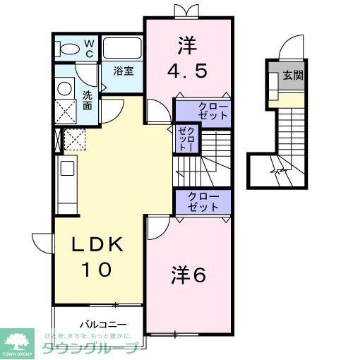 セレッソ(2LDK/2階)の間取り写真