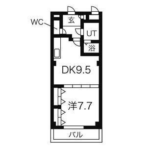 メルベーユHAJI III(1LDK/3階)の間取り写真
