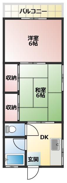 山室ハイツ(2K/2階)の間取り写真