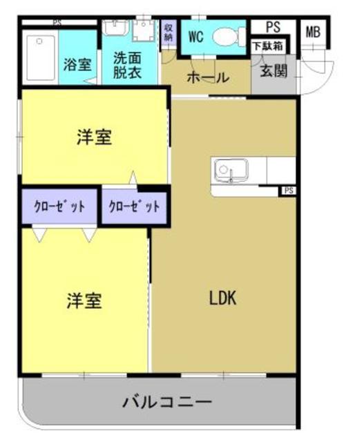 KIARAI(2LDK/3階)の間取り写真