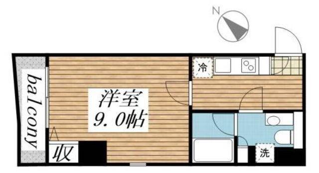 K・HIROO(1K/7階)の間取り写真