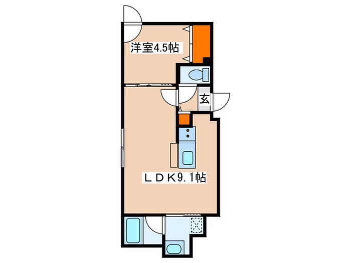 グランドサクセス北6条(1LDK/2階)の間取り写真