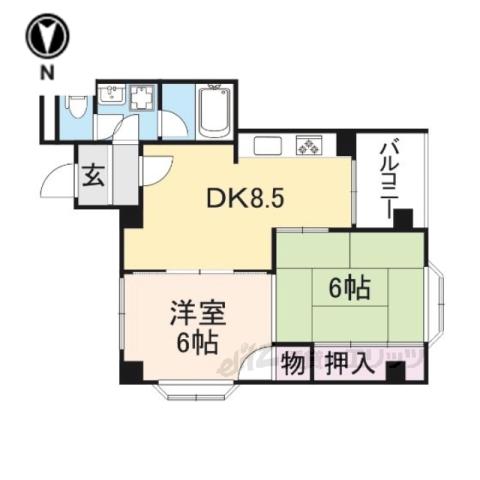 マナイグランドマンション(2DK/4階)の間取り写真