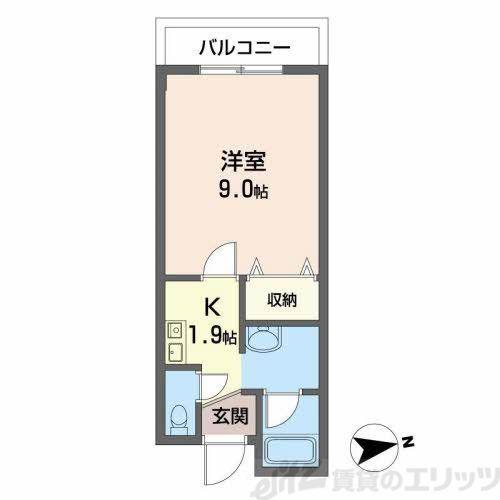 ヴェルドミールAO(1K/1階)の間取り写真