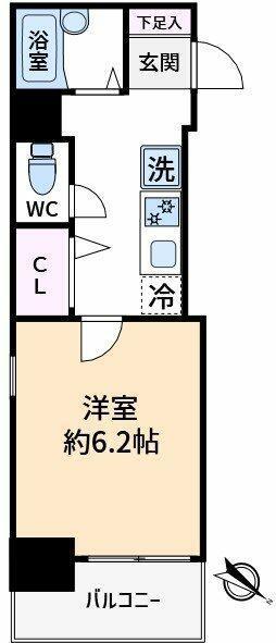 ヴェルステージ神田(1K/9階)の間取り写真