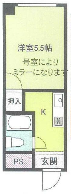 グランセオ黒田II(1K/3階)の間取り写真
