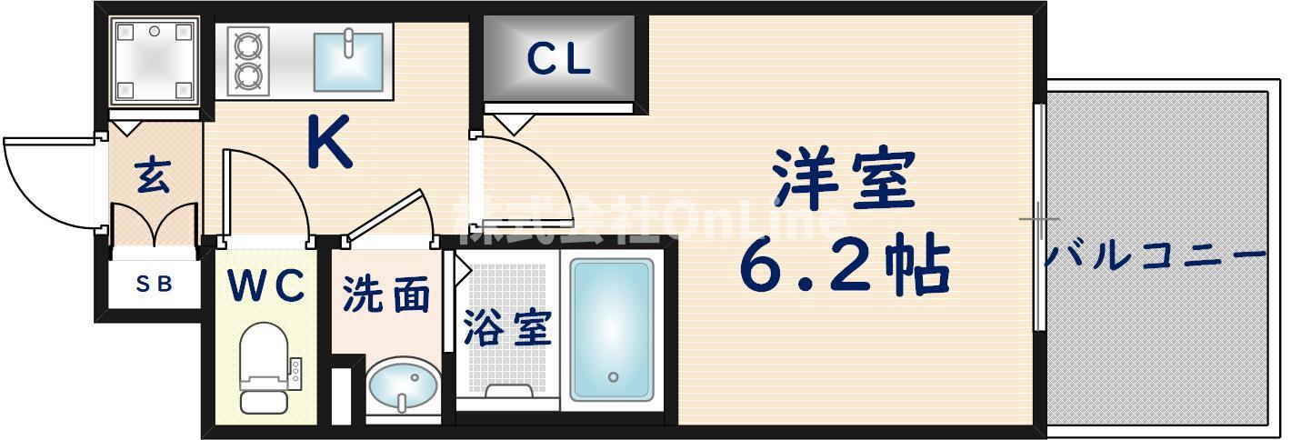 インザライフ大阪イースト RESIDENCE(1K/5階)の間取り写真