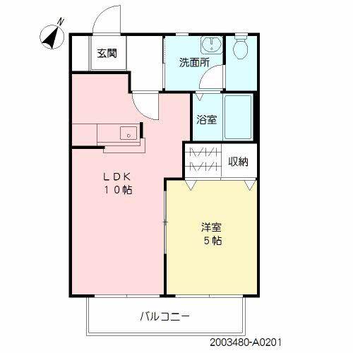 アーバンヒルズIII(1LDK/2階)の間取り写真