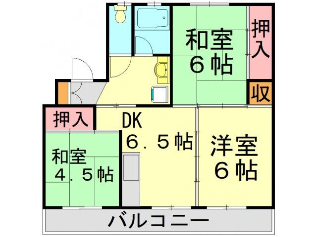 メモリープラザ中間I(3DK/5階)の間取り写真