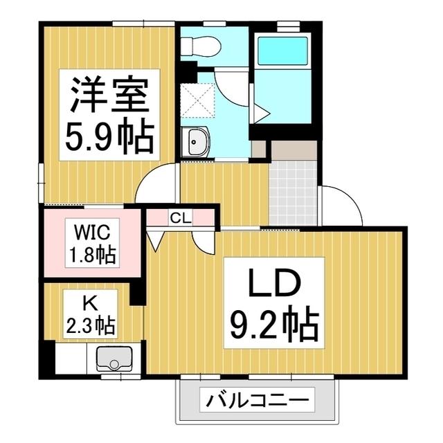 パルきたむらII A棟(1LDK/1階)の間取り写真
