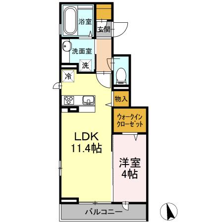 OLIVETERRACE世田谷(1LDK/3階)の間取り写真