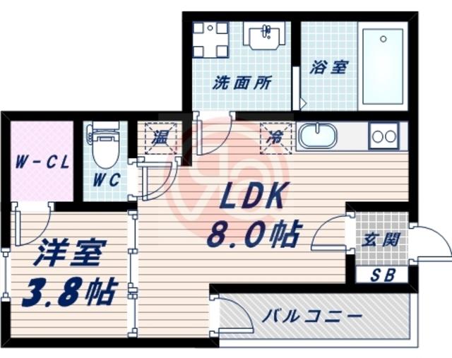 F ASECIA RIGEL(1LDK/1階)の間取り写真