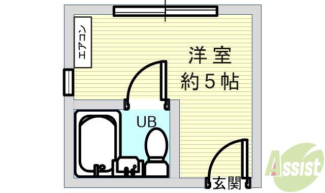 ギャレ蛍池東館(ワンルーム/3階)の間取り写真