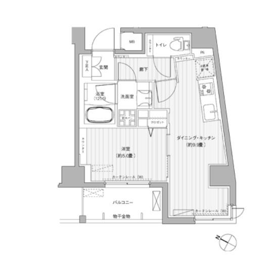 CASA KEITO (1DK/10階)の間取り写真